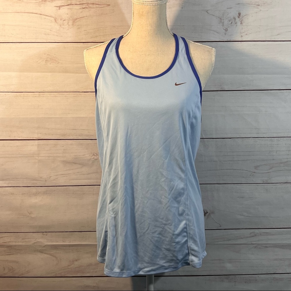 Nike Light Blue Dri Fit Racerback Tank Top Workout Gym Attire